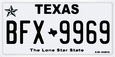 TX license plate BFX9969