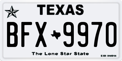 TX license plate BFX9970