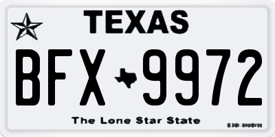 TX license plate BFX9972