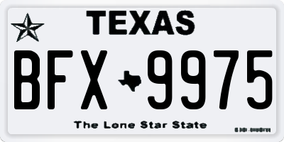 TX license plate BFX9975
