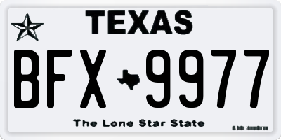 TX license plate BFX9977