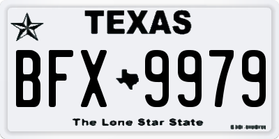 TX license plate BFX9979