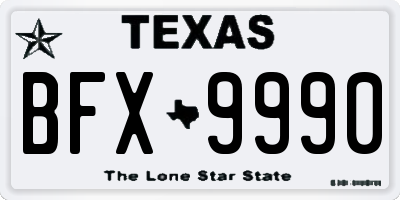 TX license plate BFX9990