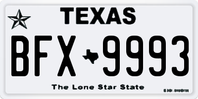 TX license plate BFX9993