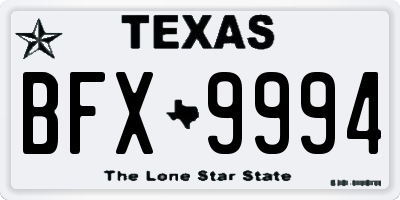 TX license plate BFX9994