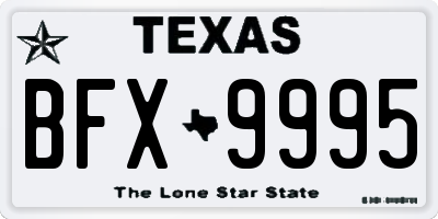 TX license plate BFX9995