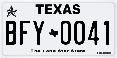 TX license plate BFY0041