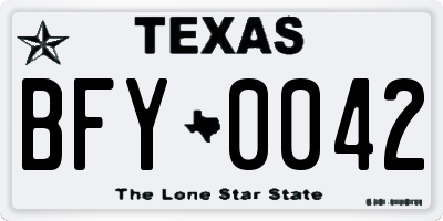 TX license plate BFY0042