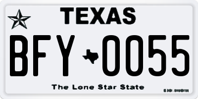 TX license plate BFY0055