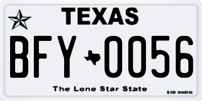 TX license plate BFY0056