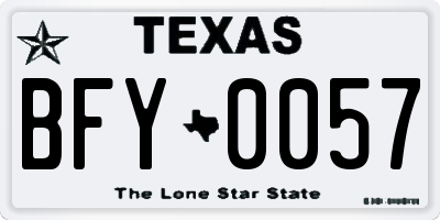 TX license plate BFY0057