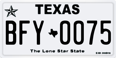 TX license plate BFY0075