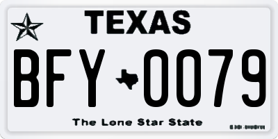 TX license plate BFY0079