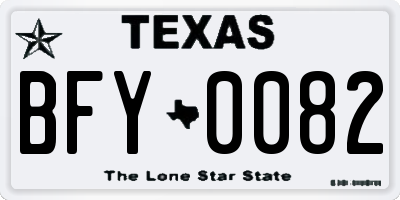 TX license plate BFY0082