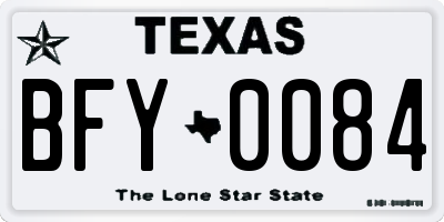 TX license plate BFY0084