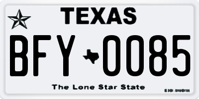 TX license plate BFY0085