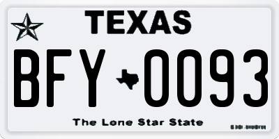 TX license plate BFY0093