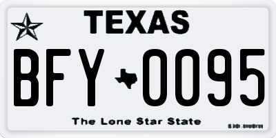 TX license plate BFY0095