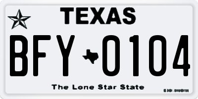 TX license plate BFY0104