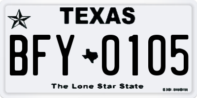 TX license plate BFY0105