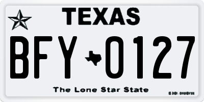 TX license plate BFY0127