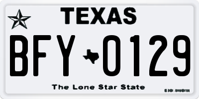 TX license plate BFY0129