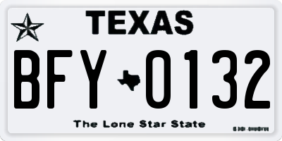 TX license plate BFY0132