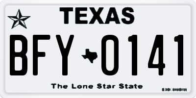 TX license plate BFY0141