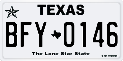 TX license plate BFY0146