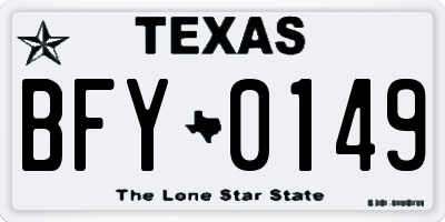 TX license plate BFY0149