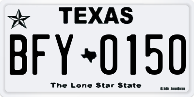 TX license plate BFY0150