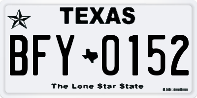 TX license plate BFY0152