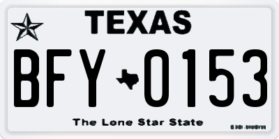 TX license plate BFY0153