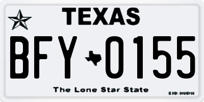 TX license plate BFY0155