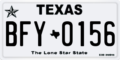 TX license plate BFY0156