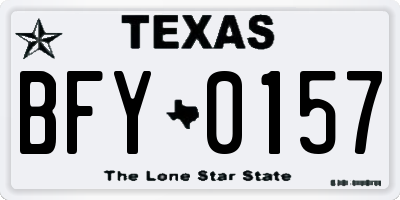 TX license plate BFY0157