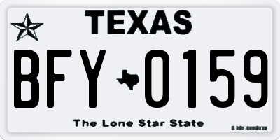 TX license plate BFY0159
