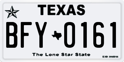 TX license plate BFY0161
