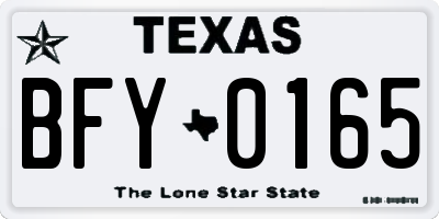 TX license plate BFY0165