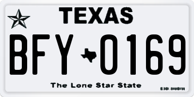 TX license plate BFY0169