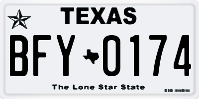 TX license plate BFY0174
