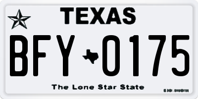 TX license plate BFY0175