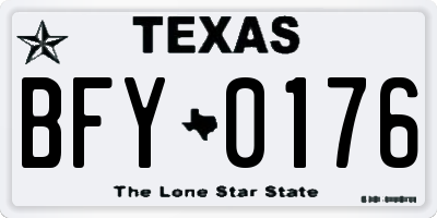 TX license plate BFY0176