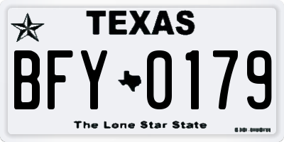 TX license plate BFY0179
