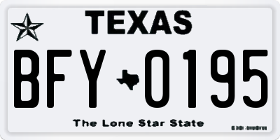 TX license plate BFY0195