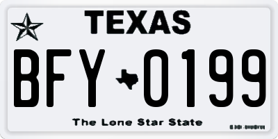 TX license plate BFY0199