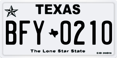 TX license plate BFY0210