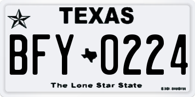 TX license plate BFY0224