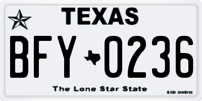 TX license plate BFY0236