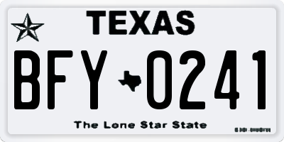TX license plate BFY0241